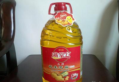 【家運(yùn)(滿堂紅)壓榨花生芝麻調(diào)和油5L】價(jià)格_廠家_圖片