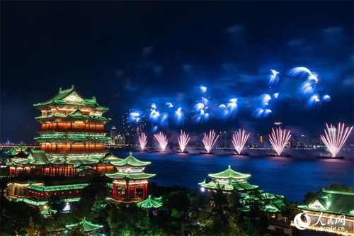 江西南昌 英雄城燈火璀璨慶國(guó)慶